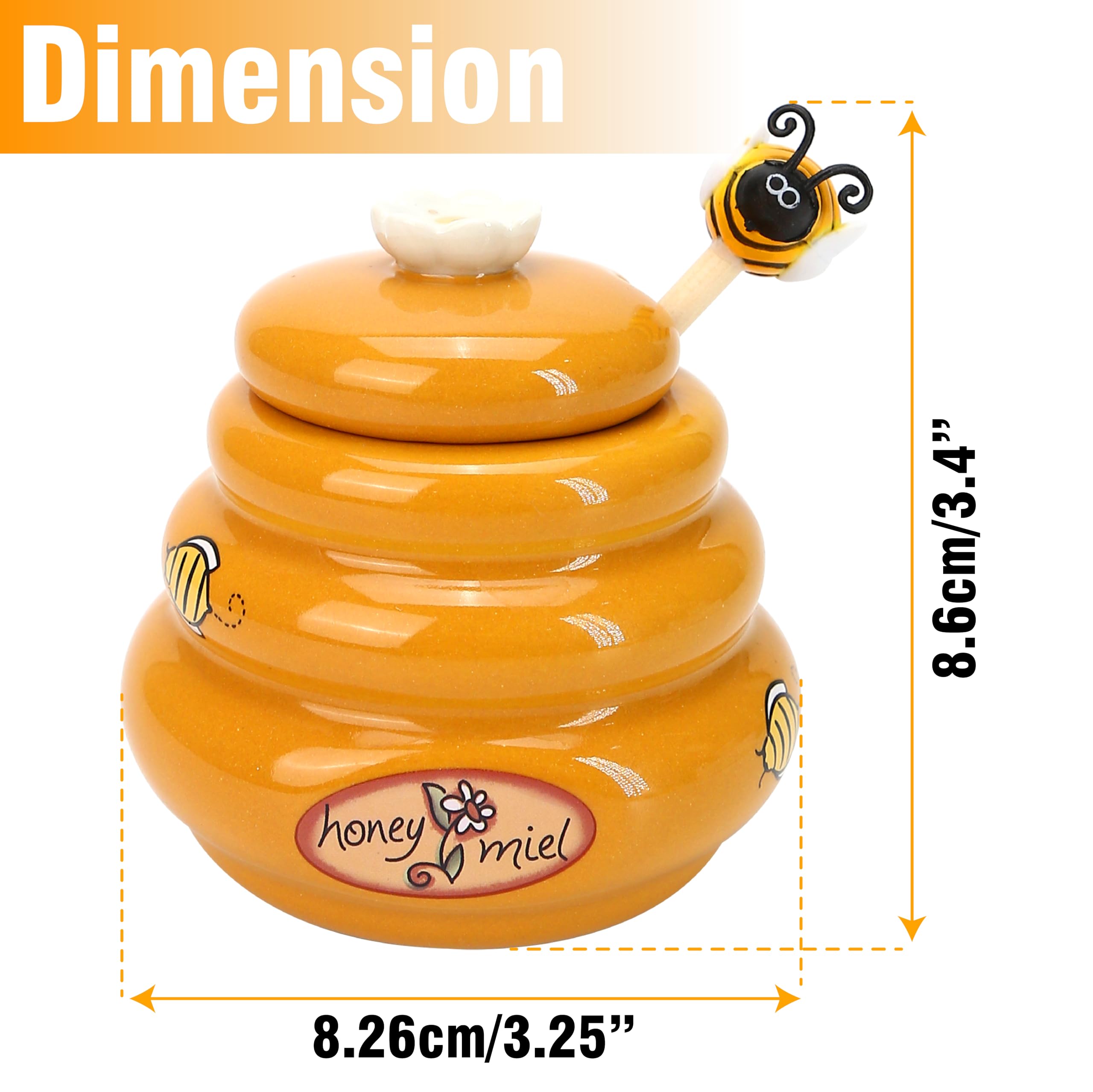 Amazon.com: BuleVina Ceramic Honey Pot with Wooden Dipper - Small